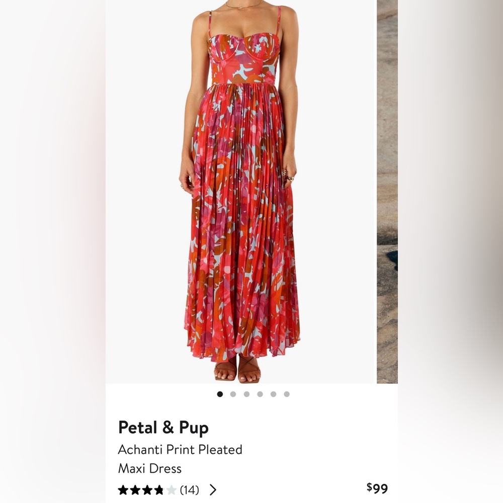 Petal + Pup Achanti Pleated Maxi Dress